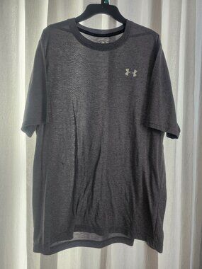 Under Armour Threadborne HeatGear Gray Athletic T-Shirt Large